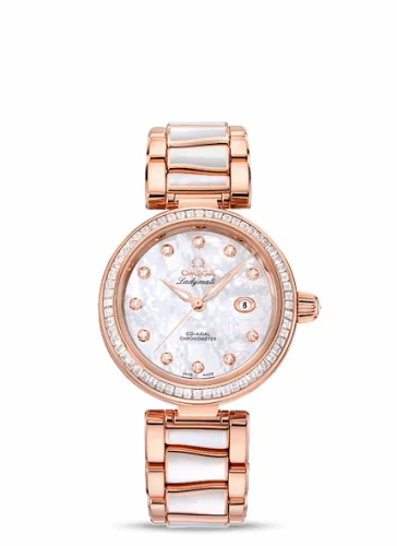 Omega LadyMatic Co-Axial 34 Sedna Gold Baguette / MOP / MOP Bracelet 425.65.34.20.55.007 (42565342055007)